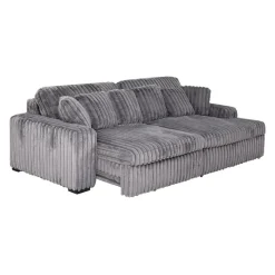 Corduroy Velvet Sectional with Power Slider and Chaise