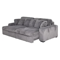 Corduroy Velvet Sectional with Power Slider and Chaise