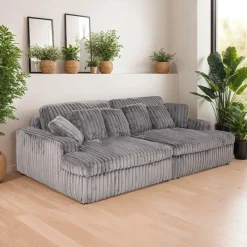 Corduroy Velvet Sofa with 2 Chaises