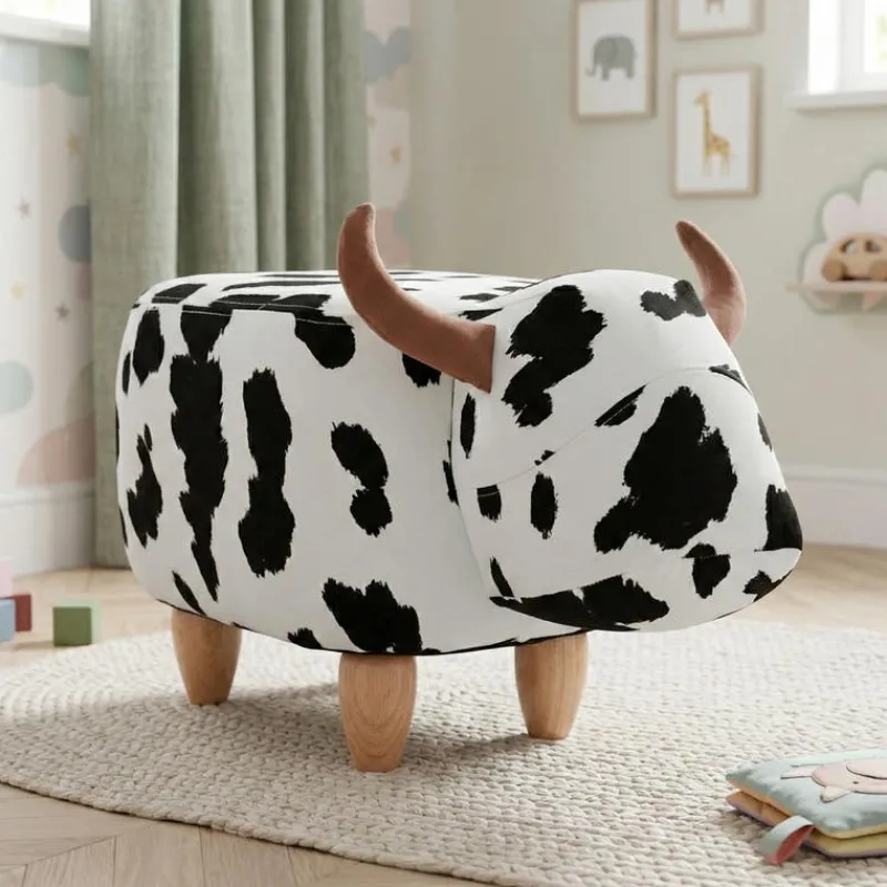 Cow-Shaped Kids Pouf – 25.6" x 14.2" x 14.6"