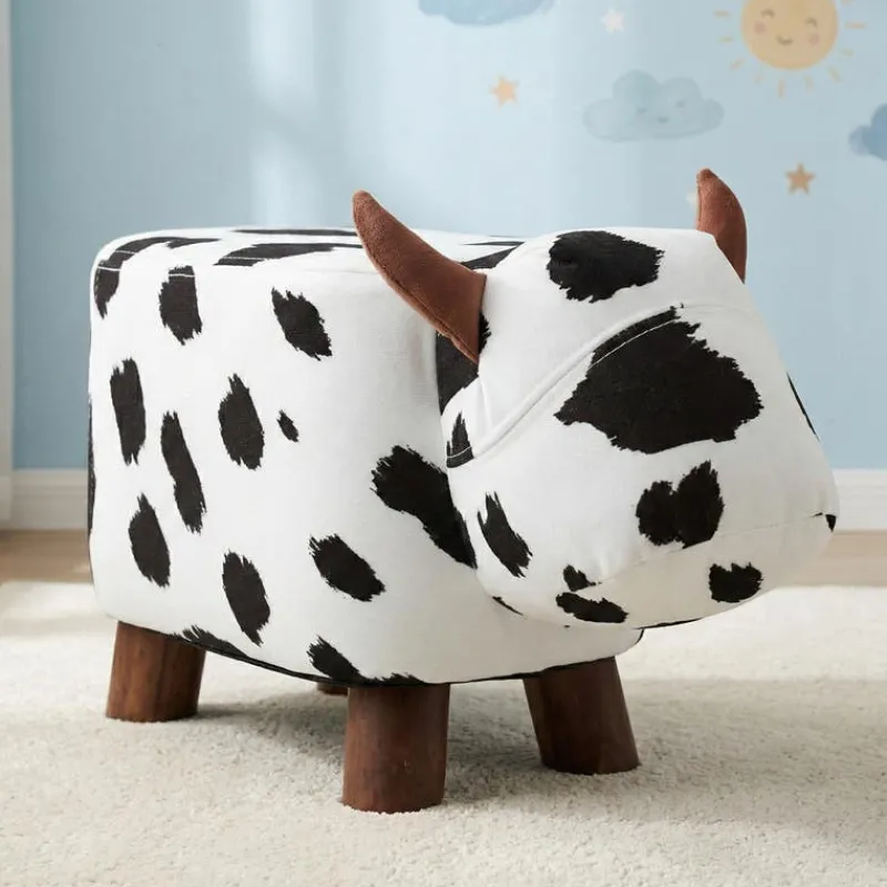 Cow-Shaped Kids Pouf – 17.7" x 9.1" x 10.6"