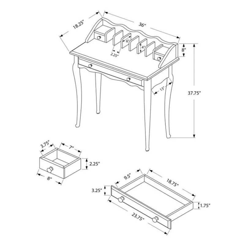 Monarch Desk - 36"l / dark traditional -