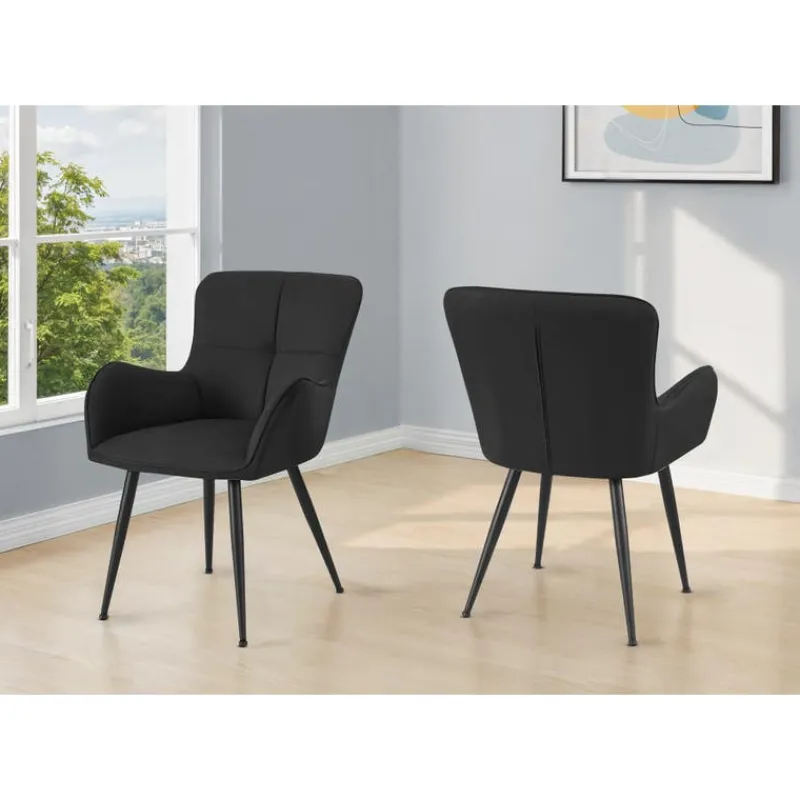 Monarch Dining Chairs (Set of 2) Suede-Look 33” Height -