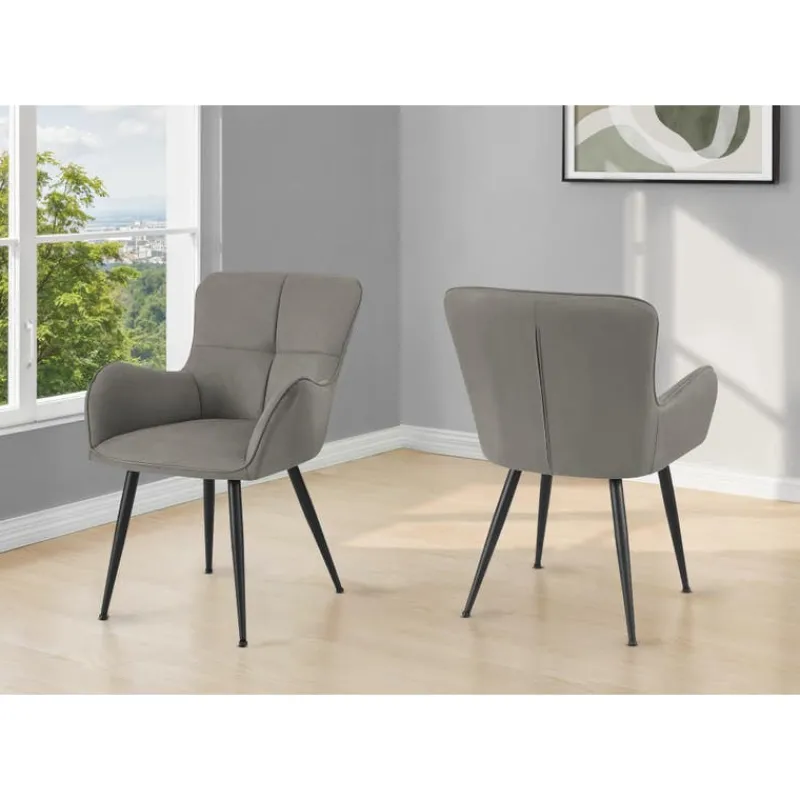 Monarch Dining Chairs (Set of 2) Suede-Look 33” Height -