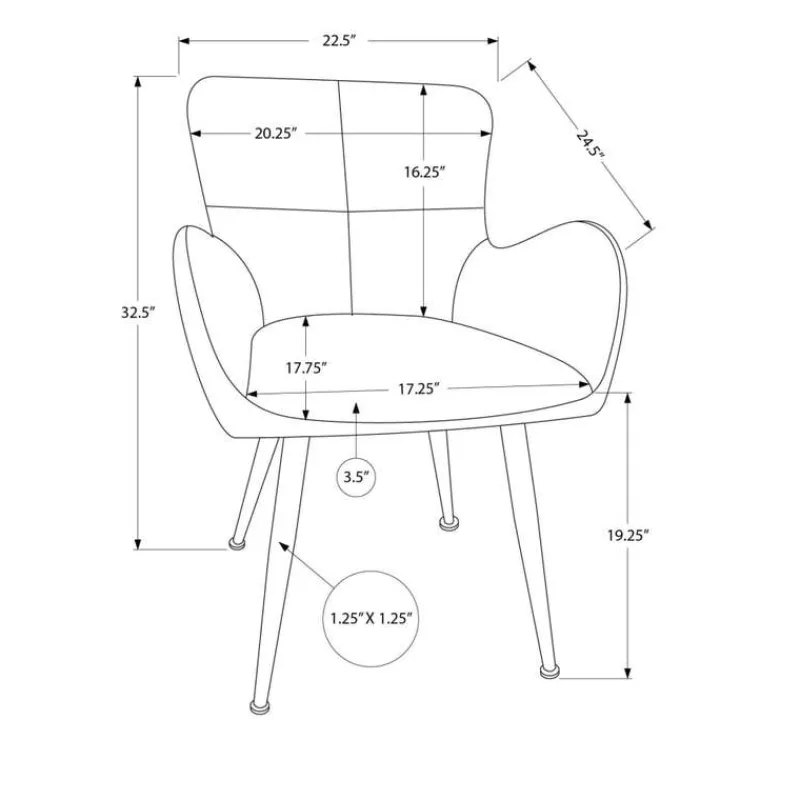 Monarch Dining Chairs (Set of 2) Suede-Look 33” Height -