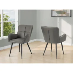 Monarch Dining Chairs (Set of 2) Leather-Look 33” Height -