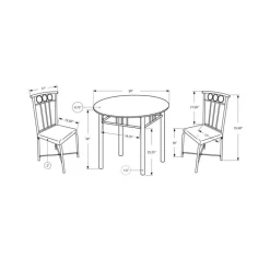 Monarch Dining set - 3pcs set / metal and top -