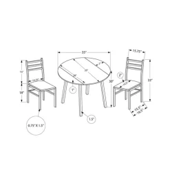 Monarch Dining set - 3pcs set / top / black metal