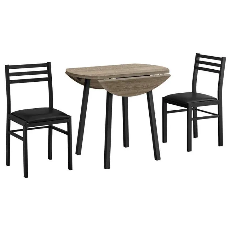 Monarch Dining set - 3pcs set / top / black metal
