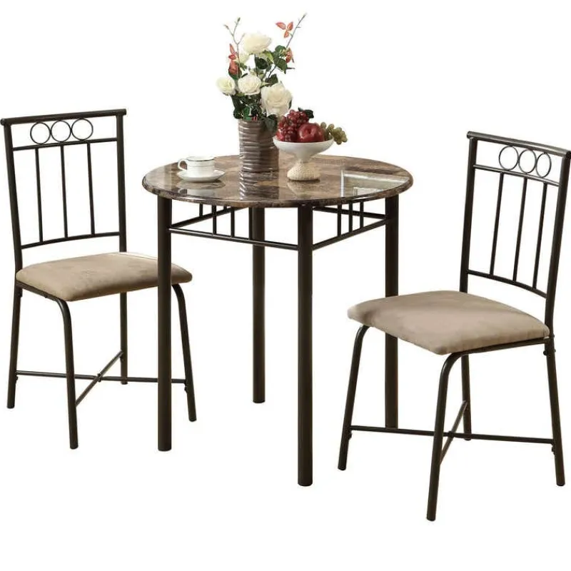 Monarch Dining set - 3pcs set / marble / bronze metal
