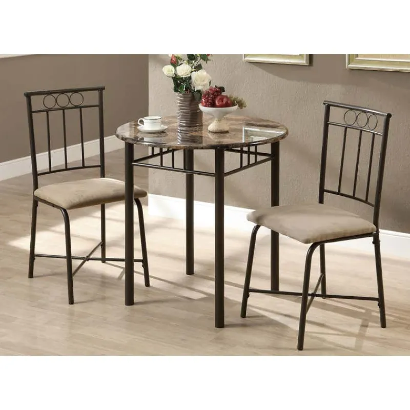 Monarch Dining set - 3pcs set / marble / bronze metal