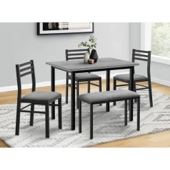 Monarch Dining set - 5pcs set / top / black metal