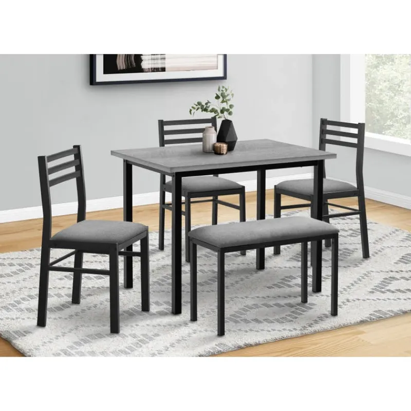 Monarch Dining set - 5pcs set / top / black metal
