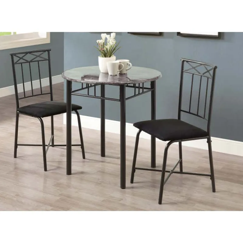 Monarch Dining set - 3pcs set / marble / charcoal metal