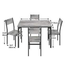 Dining Table Set with 4 Chairs - 43.3
