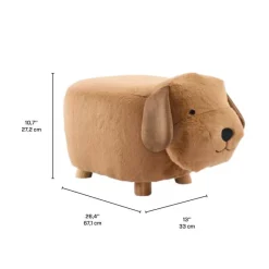 Dog-Shaped Kids Pouf – 13" x 26.4" x 10.65"