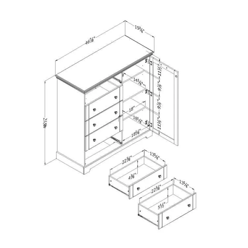 Meubles South Shore Door Chest With 5 Drawers - South Shore