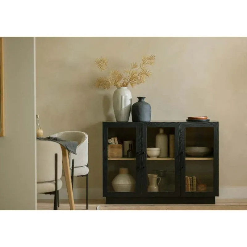 Meubles South Shore 3-Door Glass-Front Buffet - South Shore