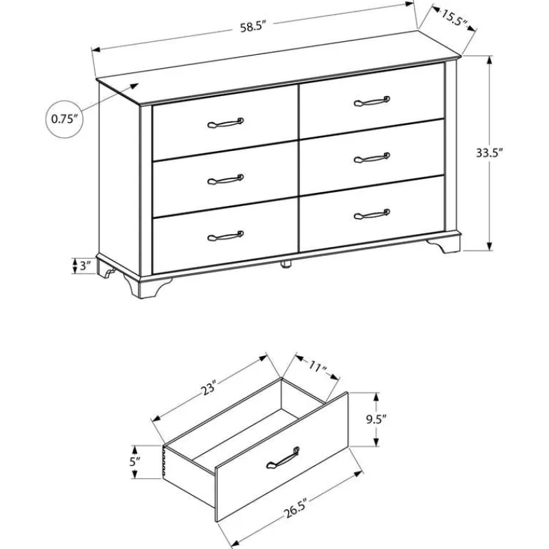 Monarch 6-Drawer Dresser