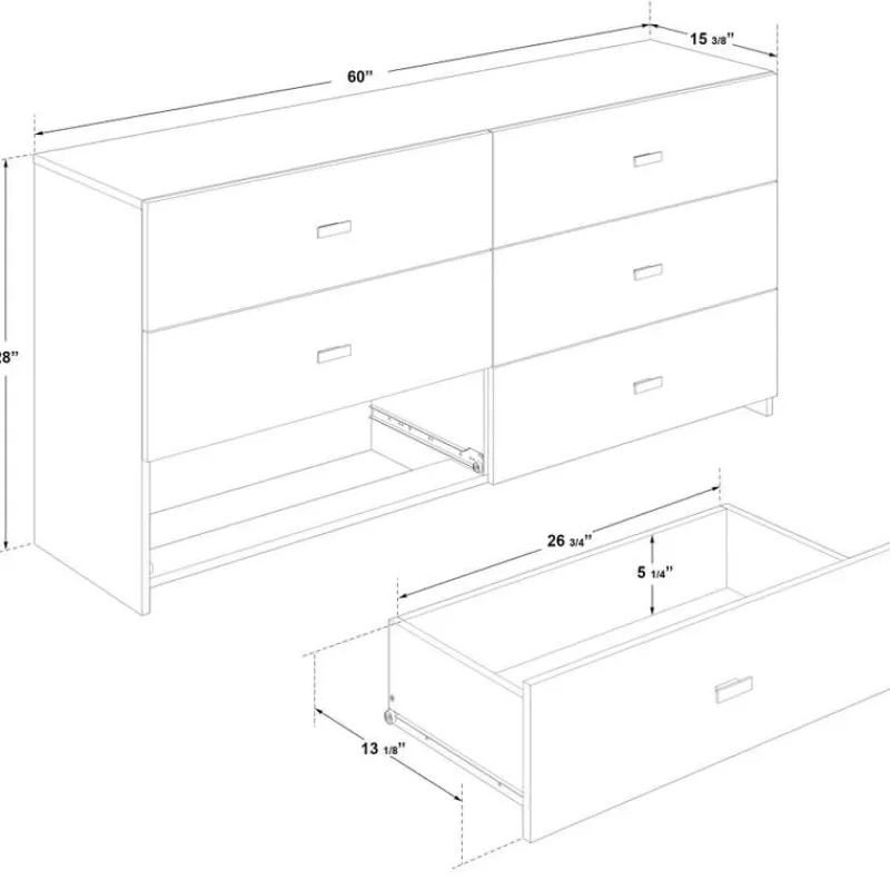 SUA-V 6-Drawer Dresser -