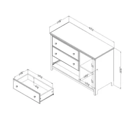 Meubles South Shore 3-Drawer Dresser with Baskets - South Shore