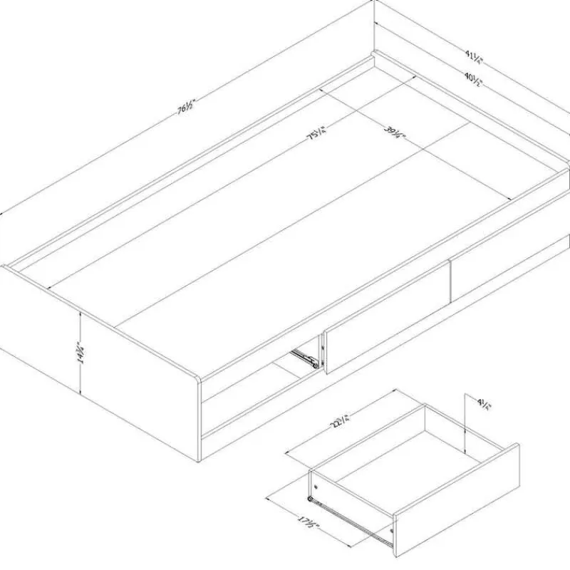 Meubles South Shore 3-Drawer Mates Bed (39") - South Shore