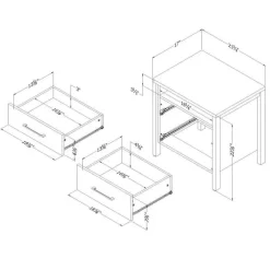 Meubles South Shore 2-Drawer Night Stand - South Shore