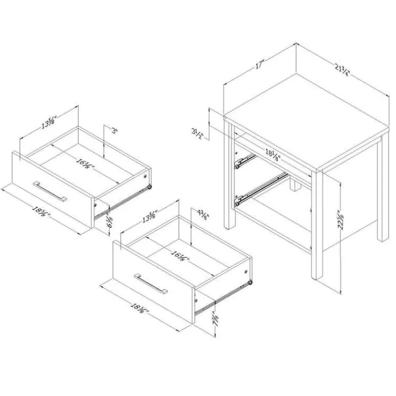 Meubles South Shore 2-Drawer Nightstand - South Shore