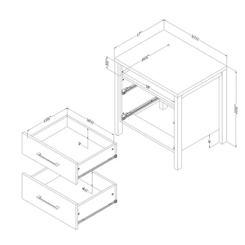 Meubles South Shore 2-Drawer Nightstand - South Shore
