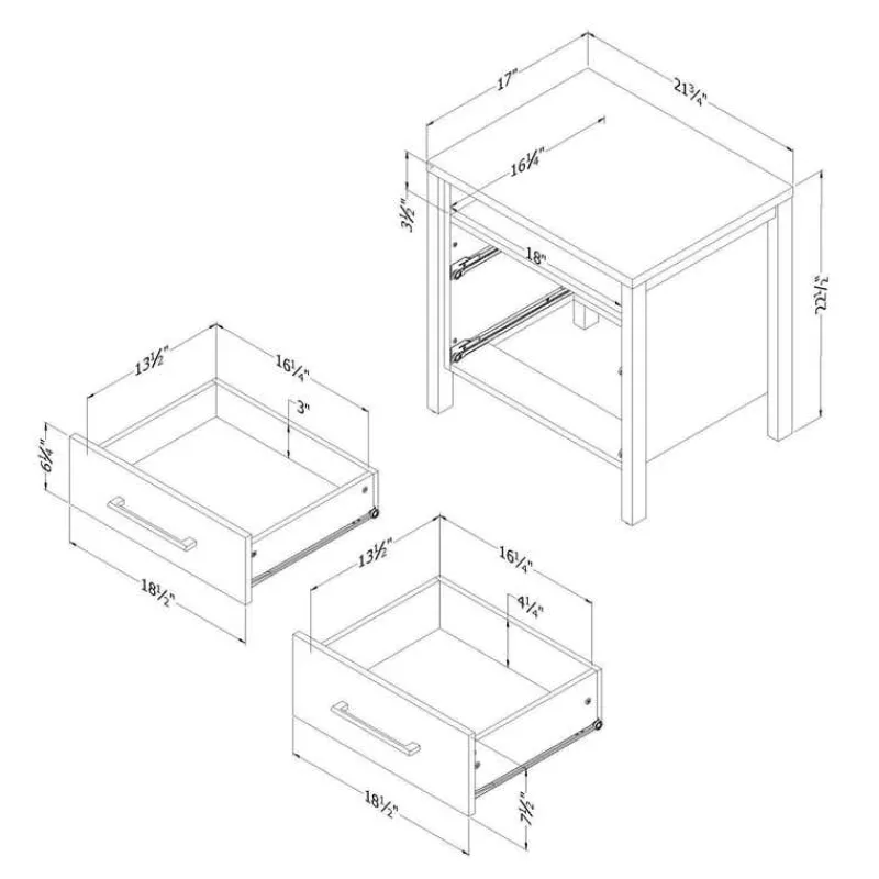 Meubles South Shore 2-Drawer Nightstand - South Shore