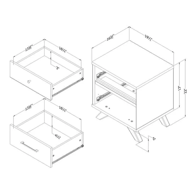 Meubles South Shore 2-Drawer Nightstand - South Shore