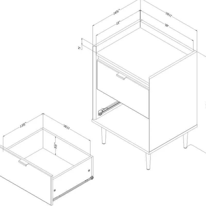 Meubles South Shore 2-Drawer Nightstand - South Shore