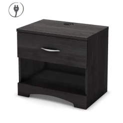 Meubles South Shore 1-Drawer Nightstand with Charging Outlet - South Shore