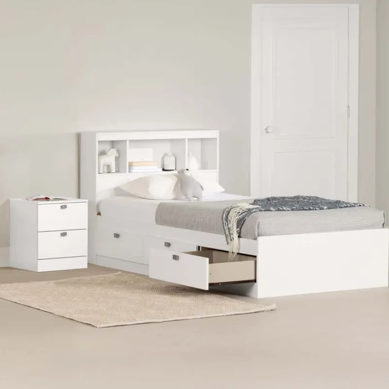 Meubles South Shore 3-Drawer Storage Twin Bed, Headboard with USB Charging and Nightstand (39") - South Shore