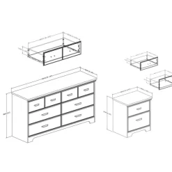 Meubles South Shore Dresser and Nightstand Set - South Shore