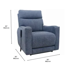 Electric Lift Recliner with Massage, Heat, and Adjustable Headrest - Blue
