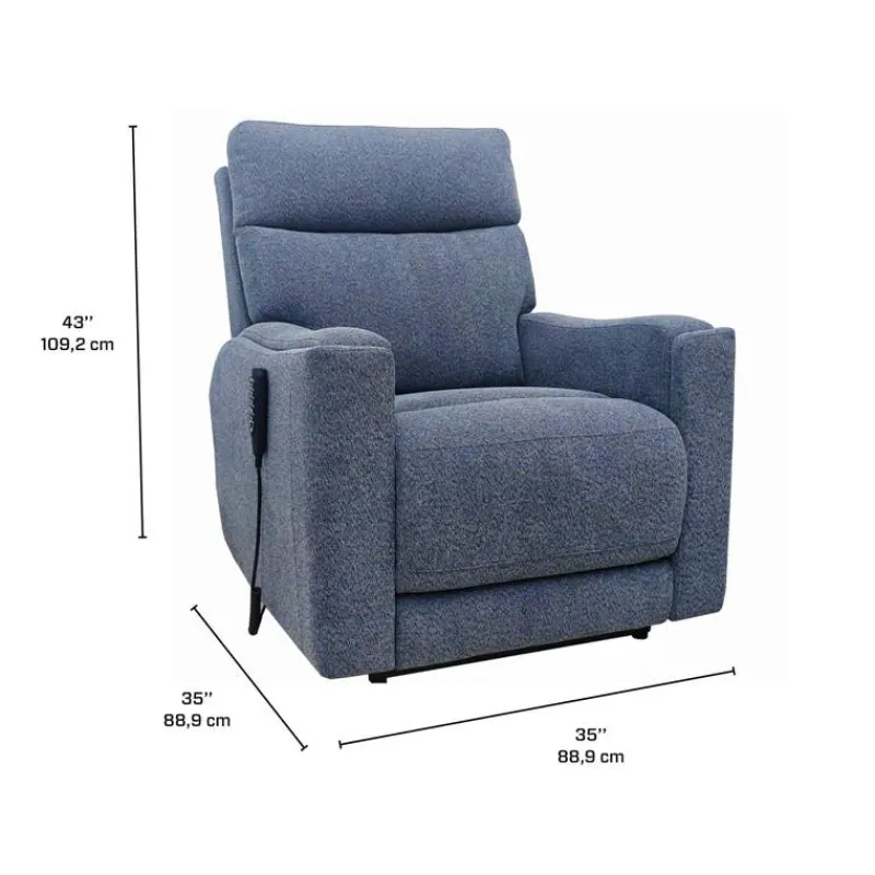 Electric Lift Recliner with Massage, Heat, and Adjustable Headrest - Blue