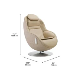 Electric Reclining Massage Chair with Ottoman in Faux Leather –