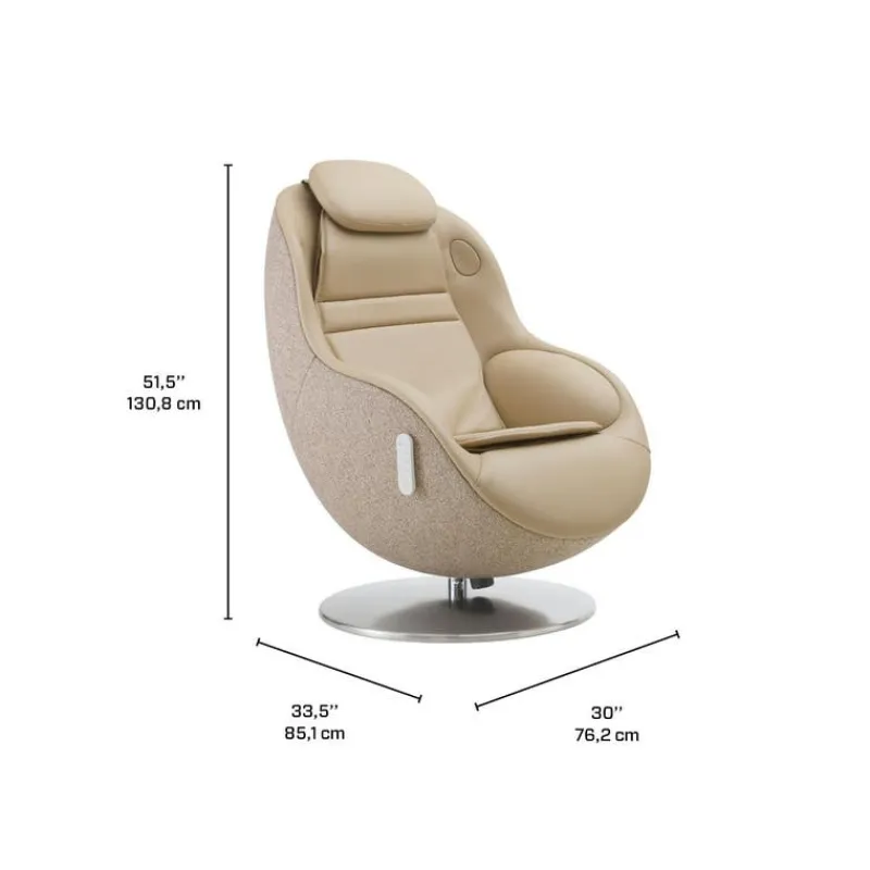 Electric Reclining Massage Chair with Ottoman in Faux Leather –