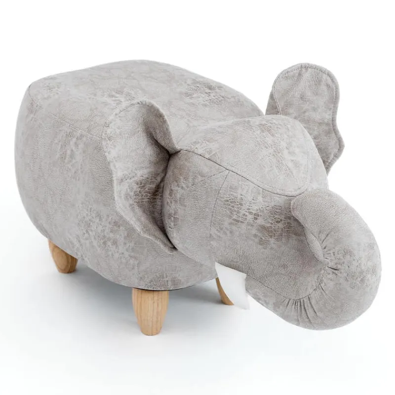 Elephant-Shaped Kids Pouf – 29.5" x 14.2" x 13.8"