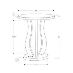 Monarch End table - 20"dia / brushed / mirror -