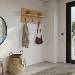 Nexera Entryway Wall-Mounted Coat Rack with Shelf