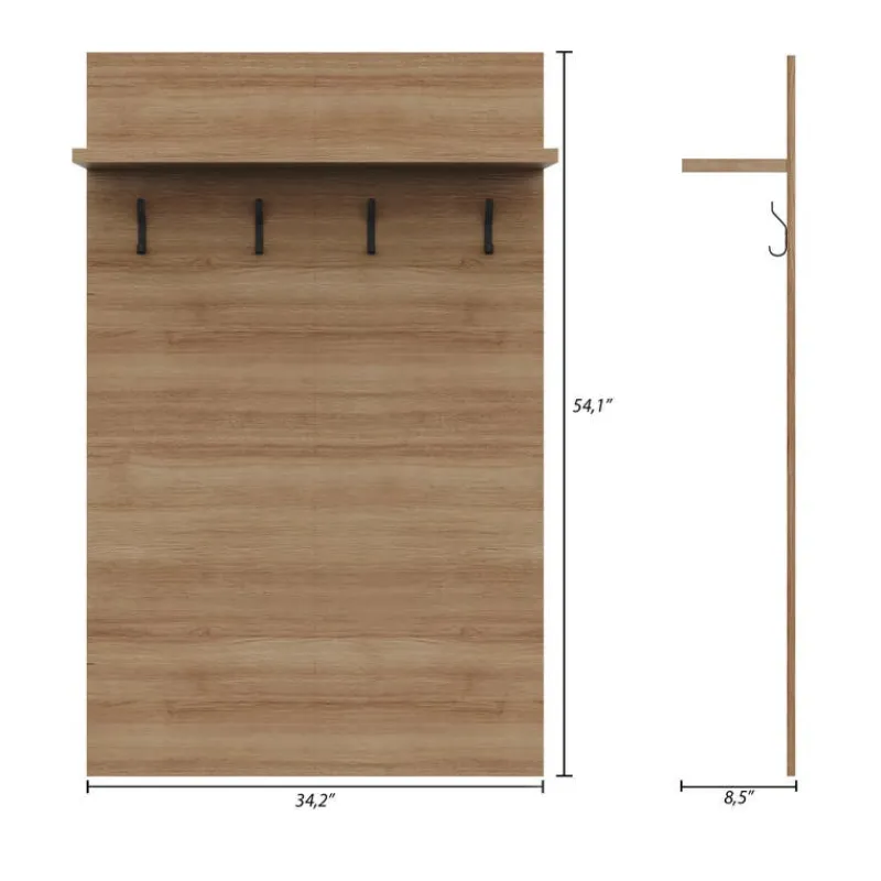 Nexera Entryway Wall-Mounted Coat Rack with Shelf