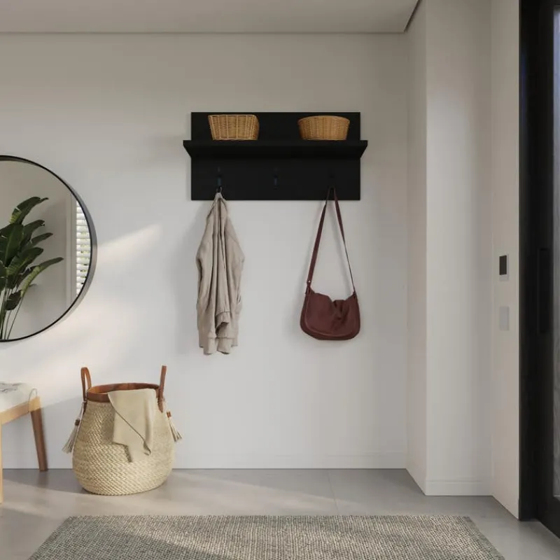 Nexera Entryway Wall-Mounted Coat Rack with Shelf