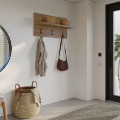 Nexera Entryway Wall-Mounted Coat Rack with Shelf