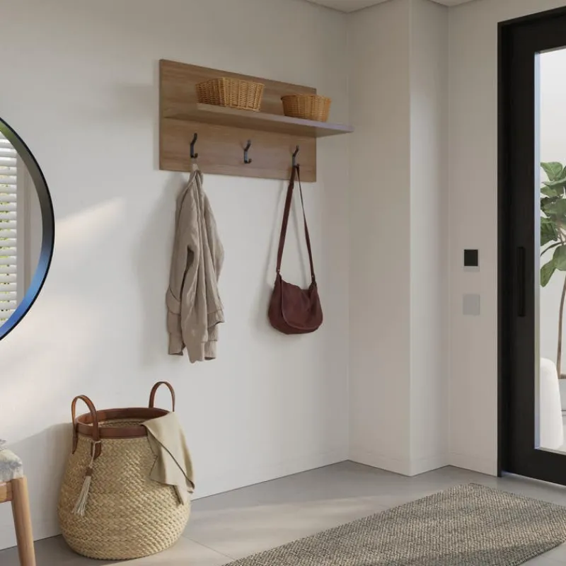 Nexera Entryway Wall-Mounted Coat Rack with Shelf