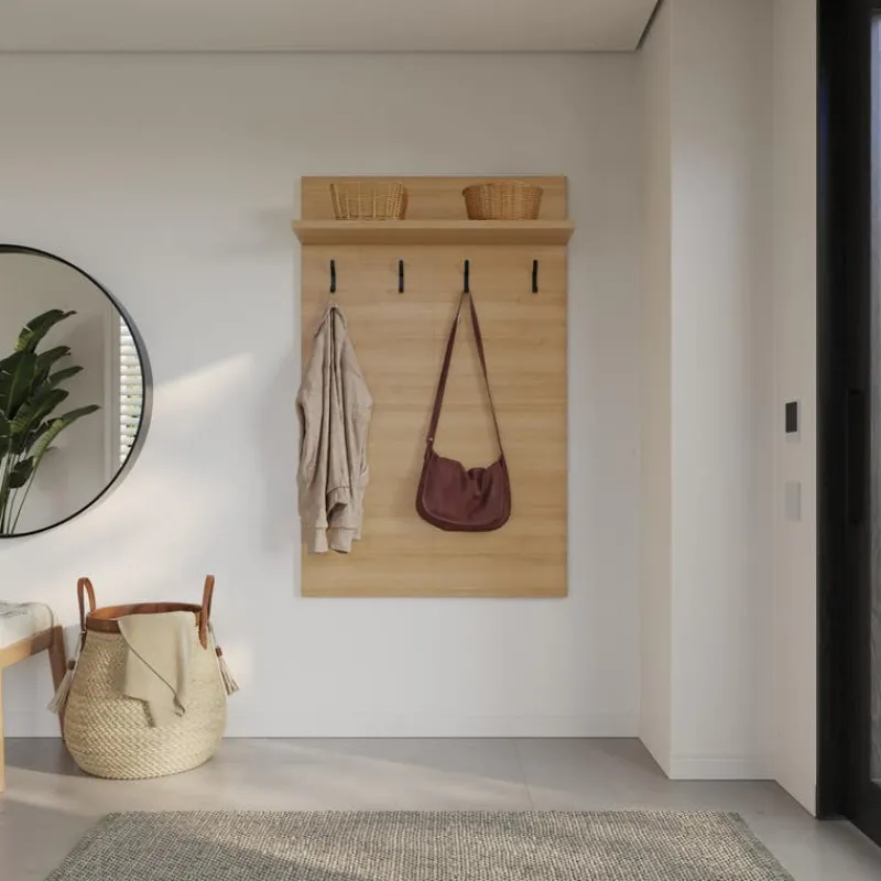 Nexera Entryway Wall-Mounted Coat Rack with Shelf
