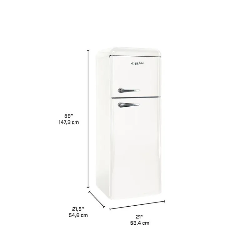 EPIC 21 In 7,5 Cu Ft Refrigerator Top Freezer - ERR82W-1