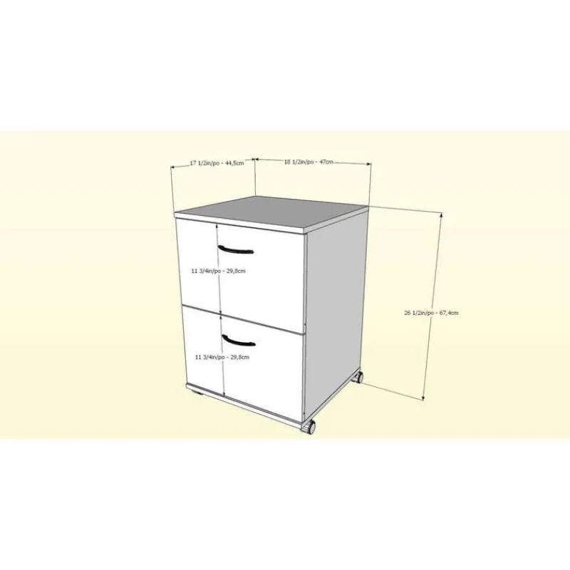 Nexera Essentials Rolling Filing Cabinet, 2-Drawer, -