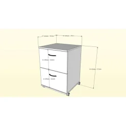 Nexera Essentials Rolling Filing Cabinet, 2-Drawer, Natural Maple -